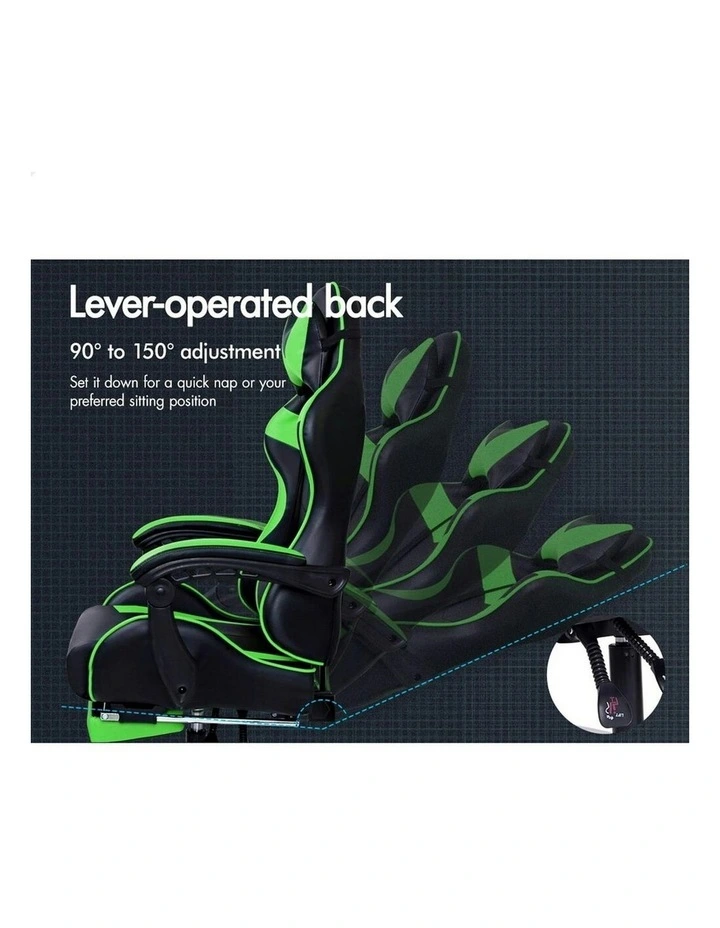 Gaming Chair With Lumbar Massage in Green image 5