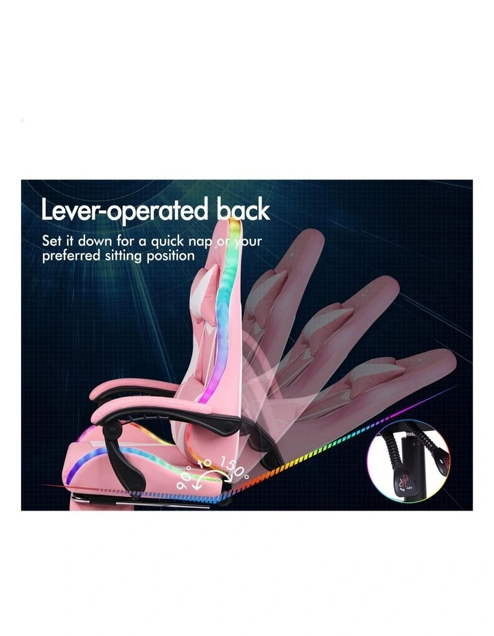 Office Massage 12 RGB LED Computer Seat PU Leather Gaming Chair in Multi image 6