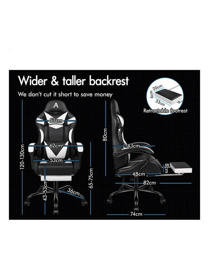 Office Massage 12 RGB LED Computer Seat PU Leather Gaming Chair in Multi image 2