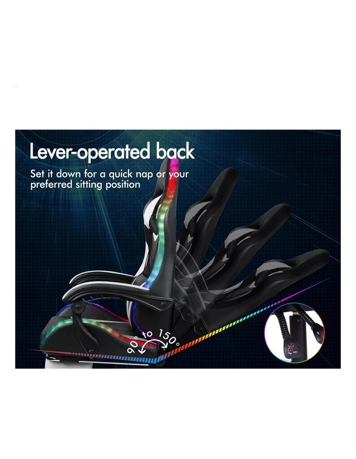 Office Massage 12 RGB LED Computer Seat PU Leather Gaming Chair in Multi image 6