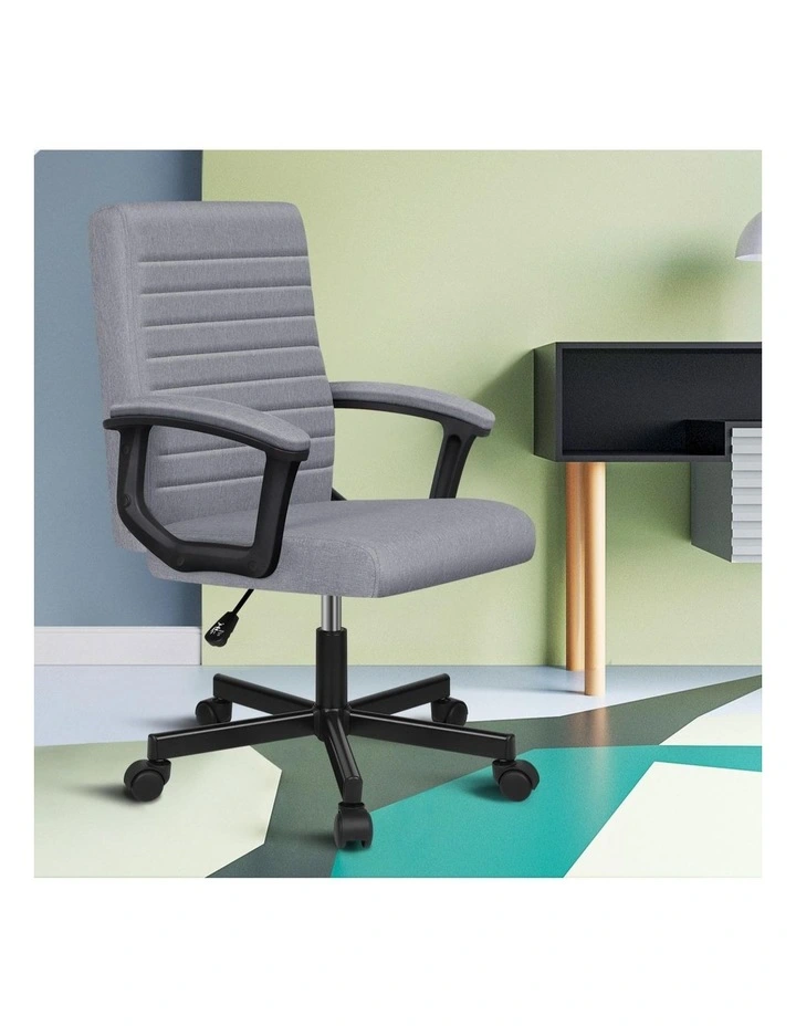 Executive Mid Back Office Chair in Fabric Grey image 2