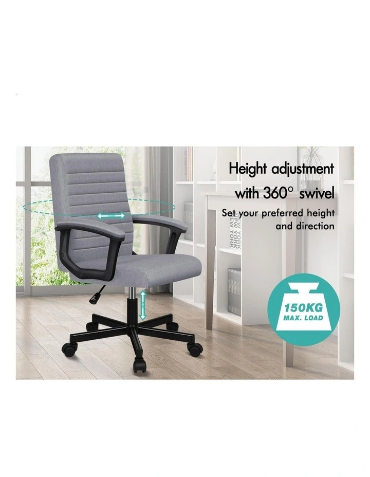 Executive Mid Back Office Chair in Fabric Grey image 4
