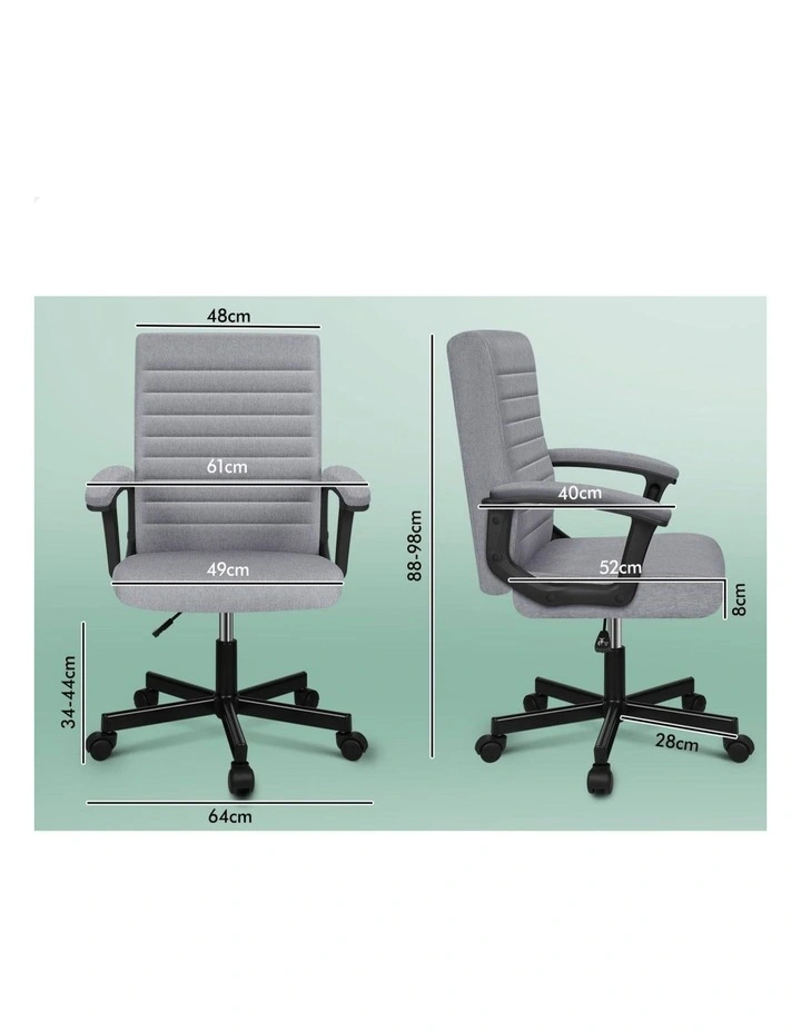 Executive Mid Back Office Chair in Fabric Grey image 7