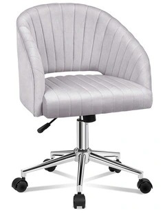 Velvet Home Office Chair in Grey