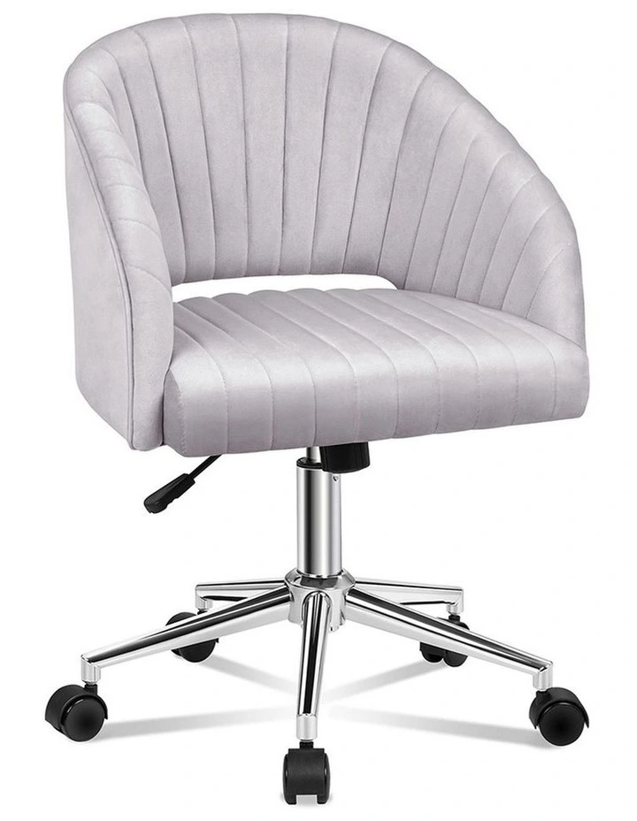 Velvet Home Office Chair in Grey image 1