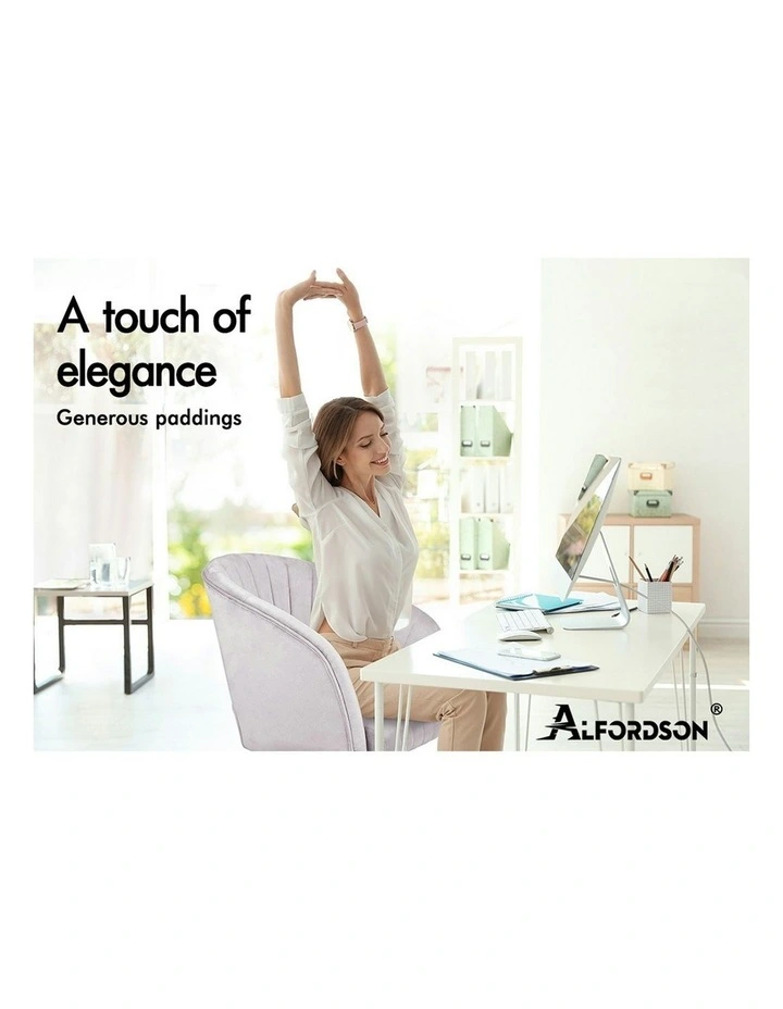 Velvet Home Office Chair in Grey image 2