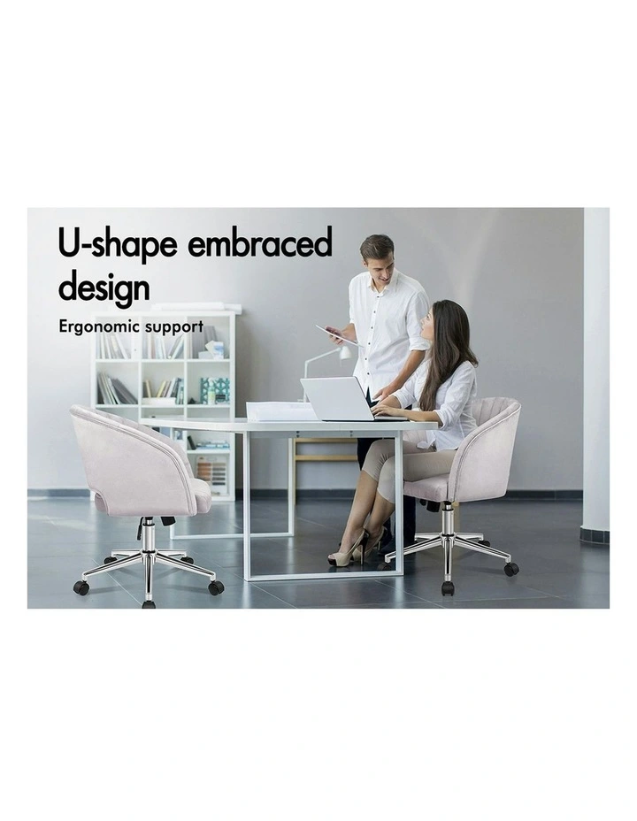 Velvet Home Office Chair in Grey image 3