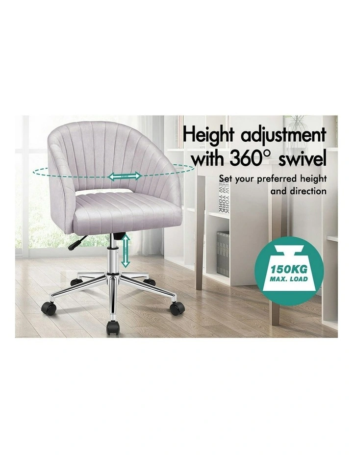 Velvet Home Office Chair in Grey image 5