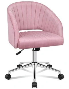 Velvet Home Office Mid Back Office Chair in Pink