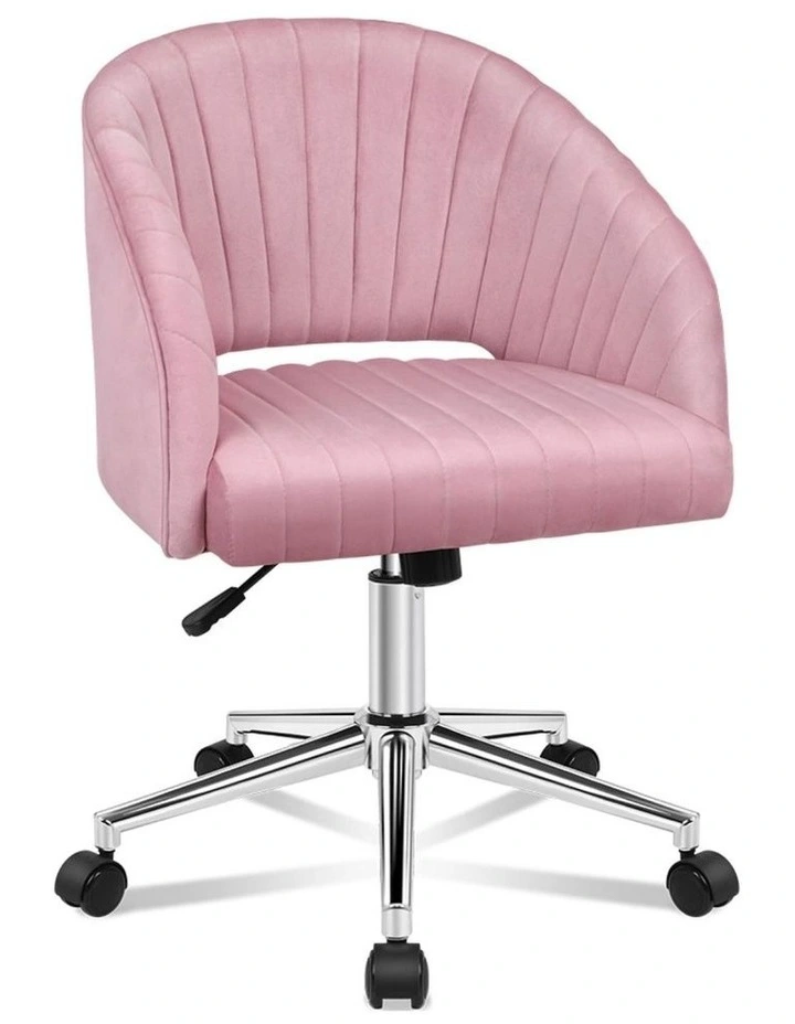 Velvet Home Office Mid Back Office Chair in Pink image 1