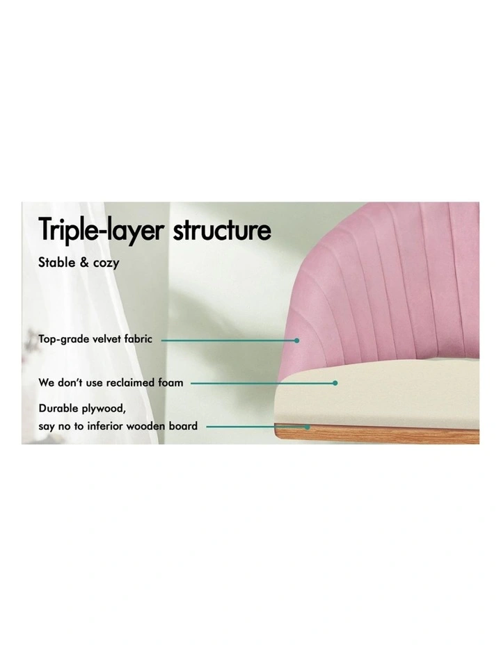 Velvet Home Office Mid Back Office Chair in Pink image 5