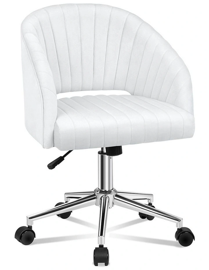 Velvet Home Office Chair in White image 1