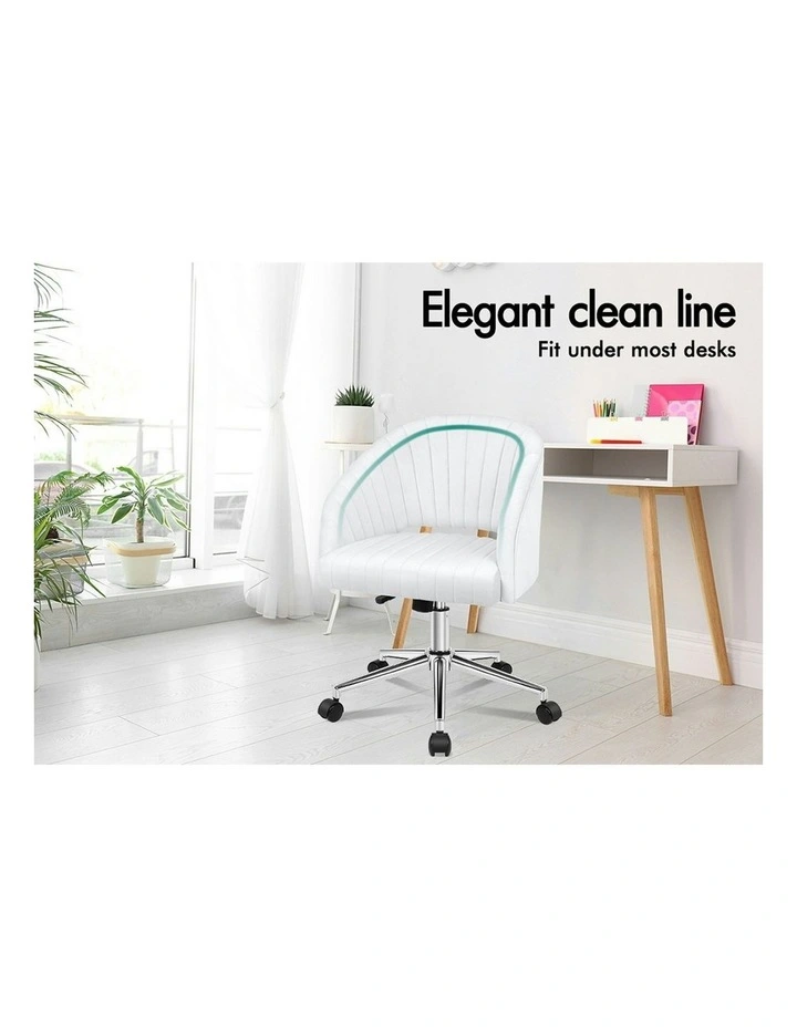 Velvet Home Office Chair in White image 3