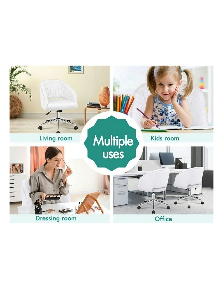 Velvet Home Office Chair in White image 4