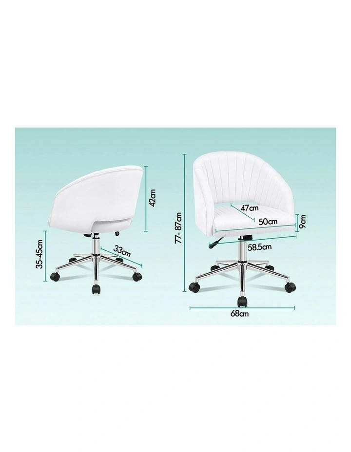 Velvet Home Office Chair in White image 7