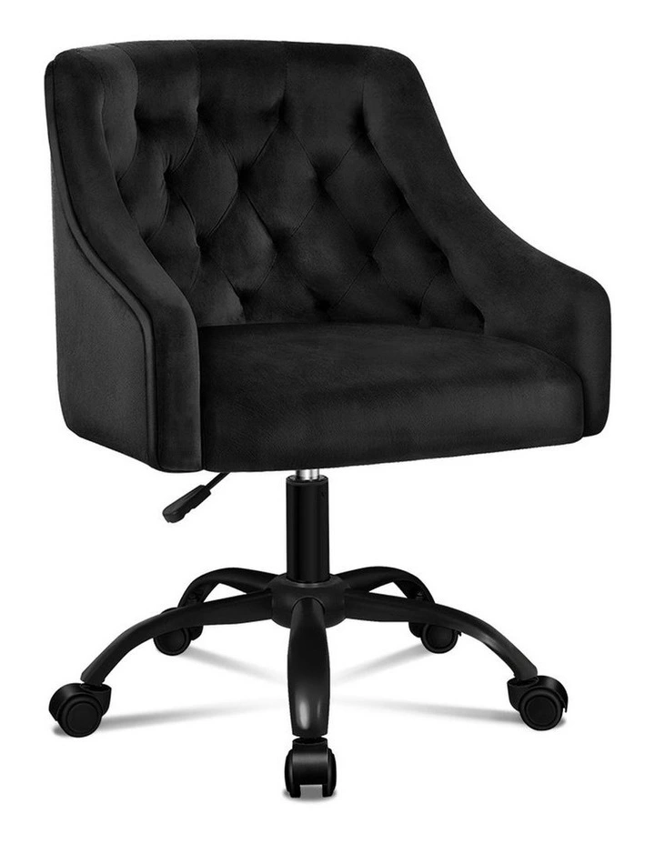 Velvet Office Chair in Black image 1
