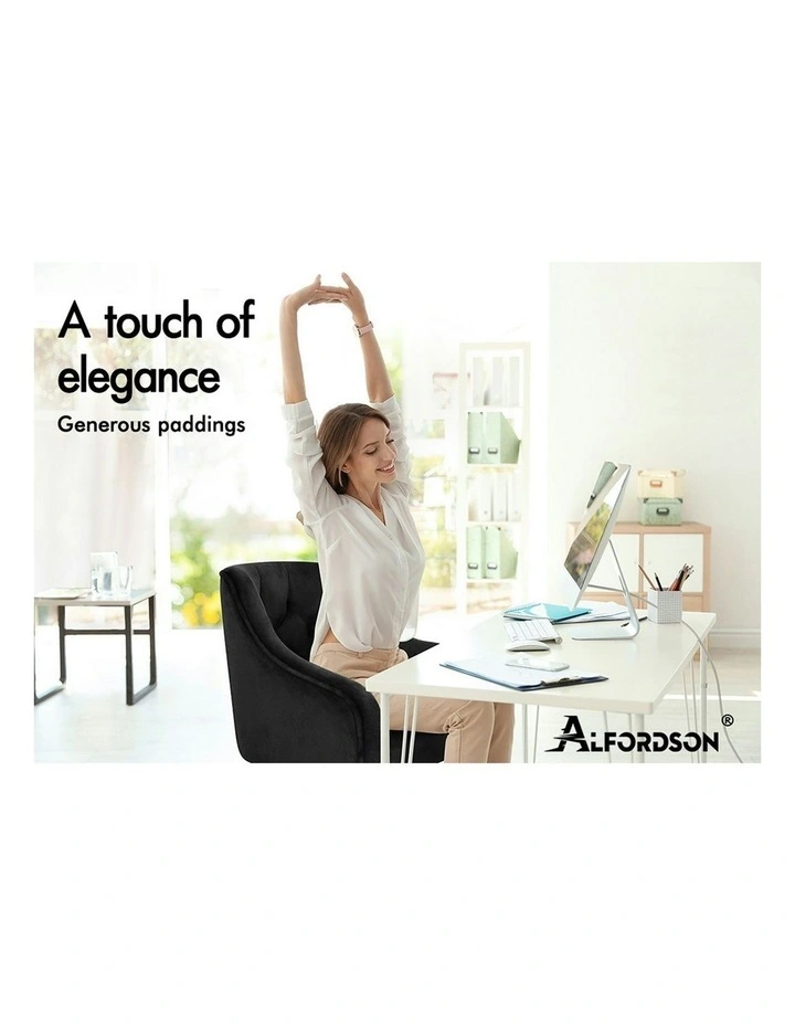 Velvet Office Chair in Black image 2