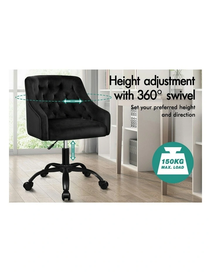 Velvet Office Chair in Black image 4