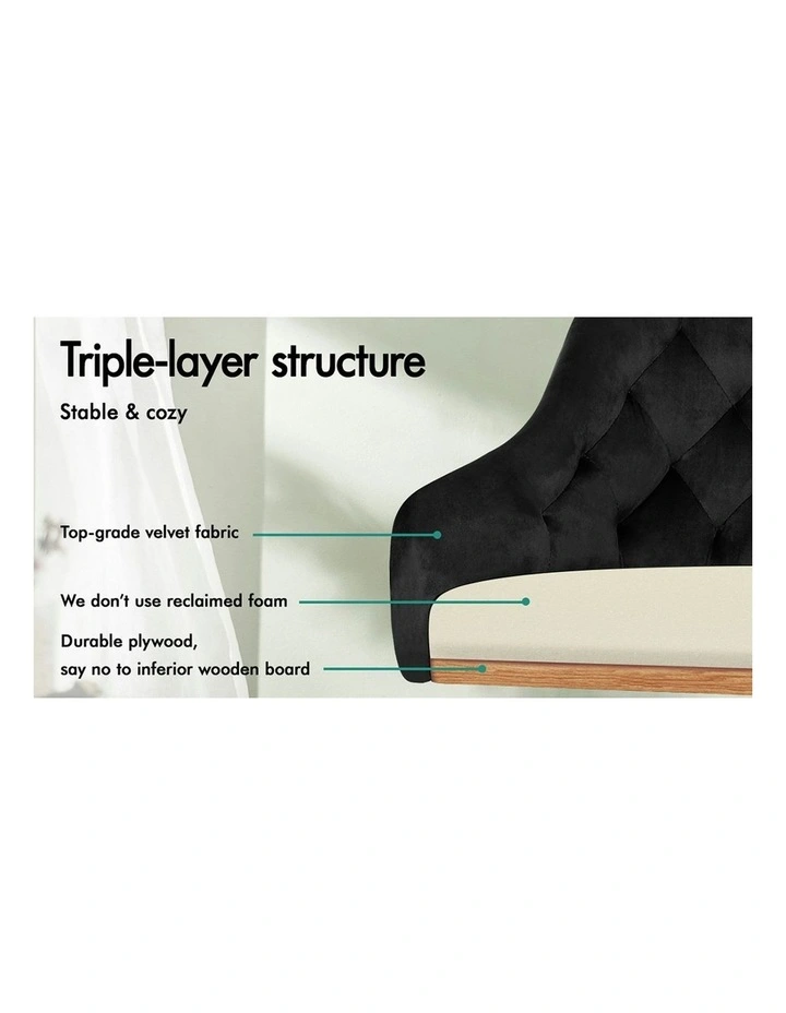 Velvet Office Chair in Black image 5