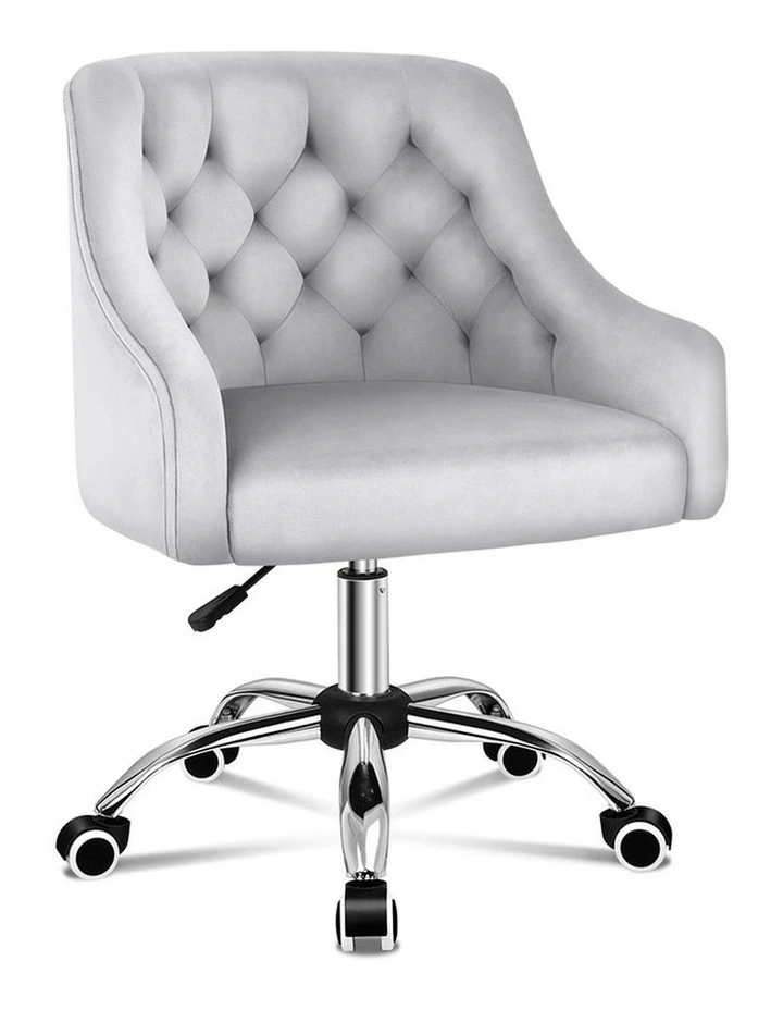 Velvet Office Chair in Grey image 1