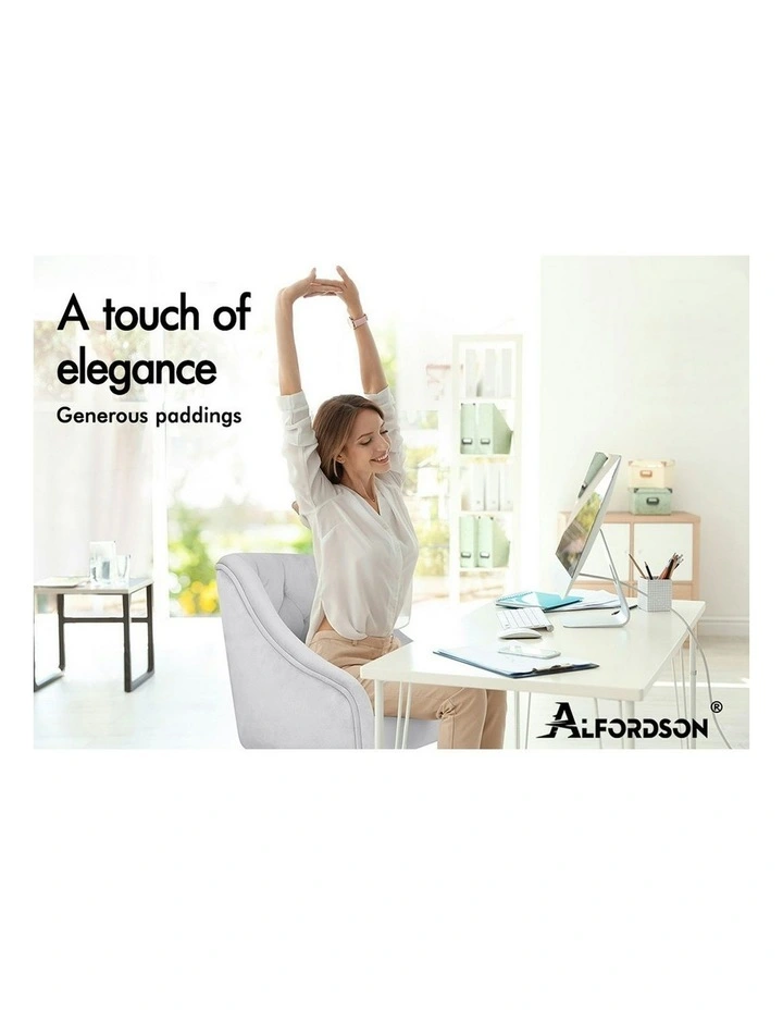 Velvet Office Chair in Grey image 2