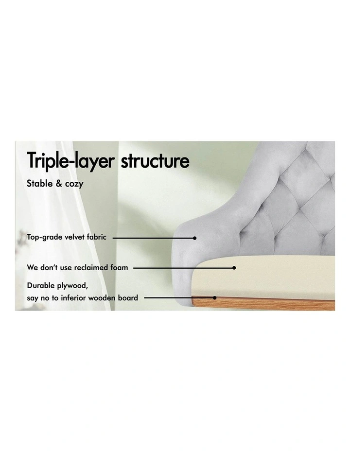 Velvet Office Chair in Grey image 5