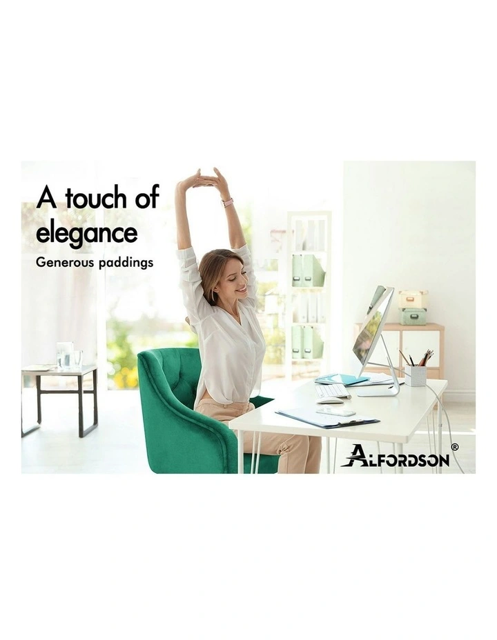 Velvet Office Chair in Jade image 2