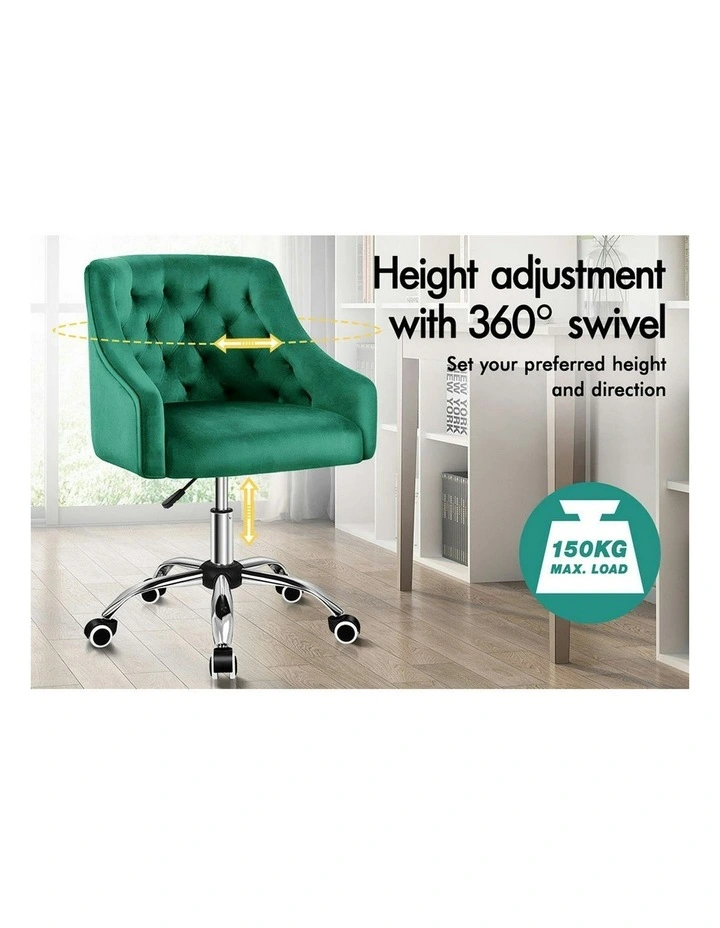 Velvet Office Chair in Jade image 4
