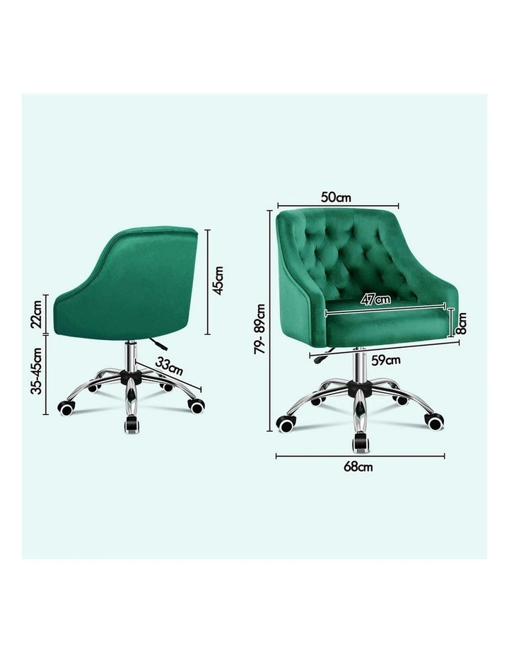 Velvet Office Chair in Jade image 6