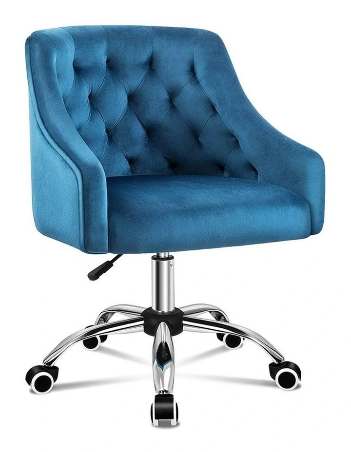 Velvet Office Chair in Navy image 1