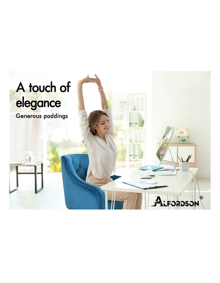 Velvet Office Chair in Navy image 2