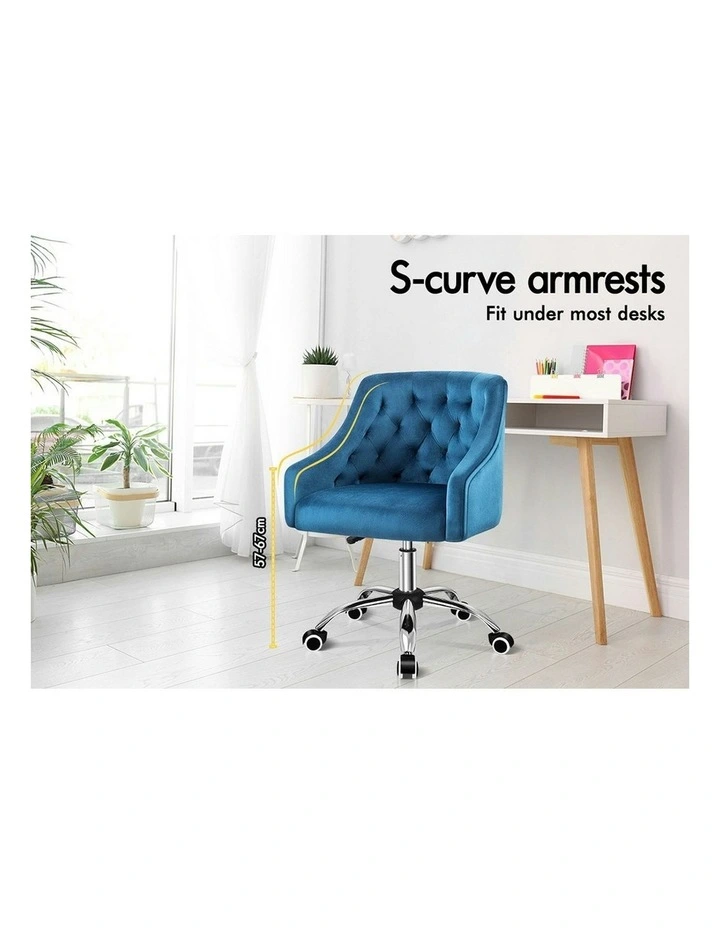 Velvet Office Chair in Navy image 4