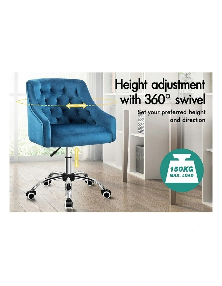 Velvet Office Chair in Navy image 5