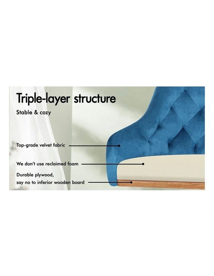 Velvet Office Chair in Navy image 6