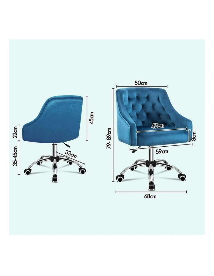 Velvet Office Chair in Navy image 7
