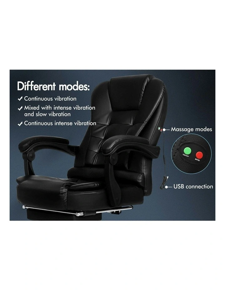Office Chair With Footrest in Black image 2