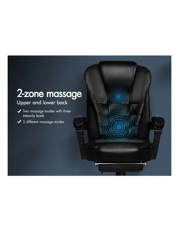 Office Chair With Footrest in Black image 3