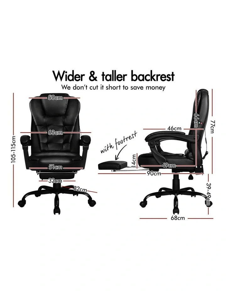 Office Chair With Footrest in Black image 6