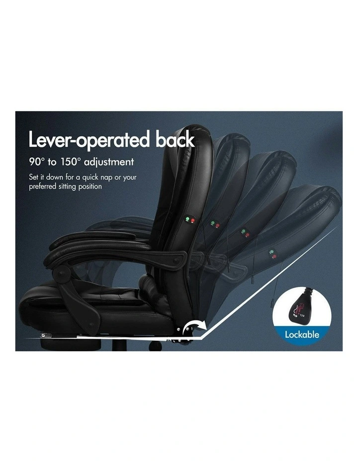 Office Chair With Footrest in Black image 7