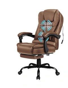 Office Chair With Footrest in Brown