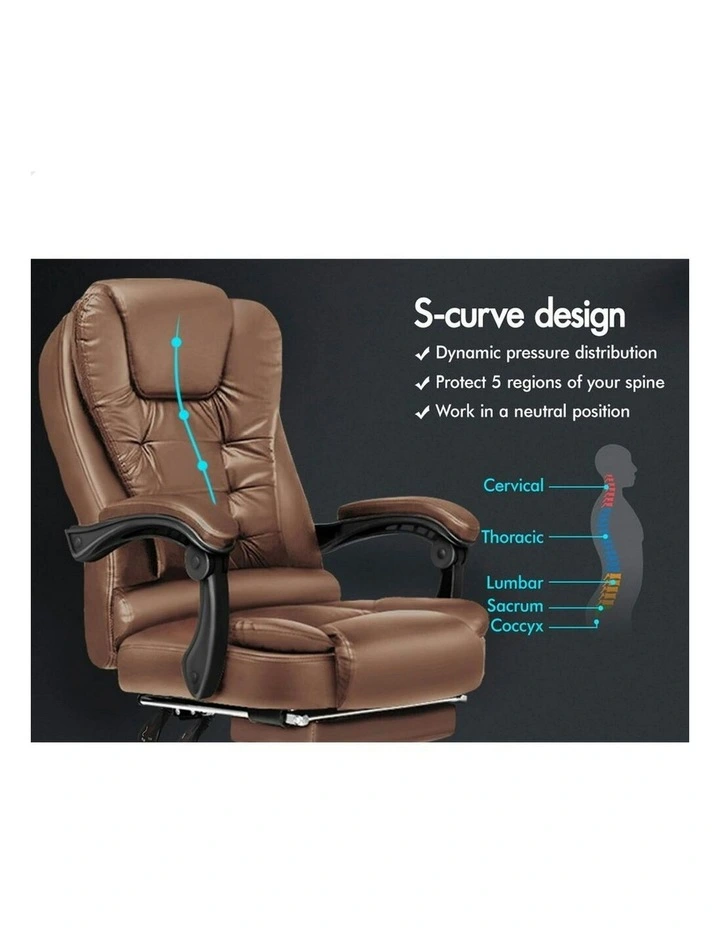 Office Chair With Footrest in Brown image 2