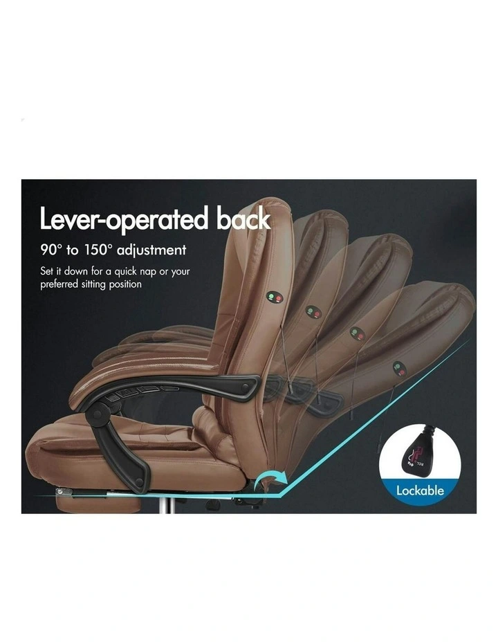 Office Chair With Footrest in Brown image 5