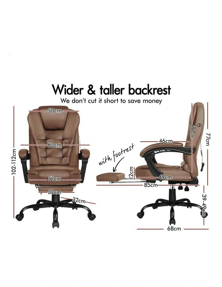 Office Chair With Footrest in Brown image 6