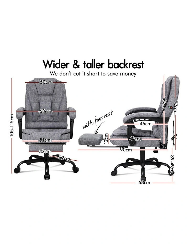 Massage Office Chair in Grey image 6