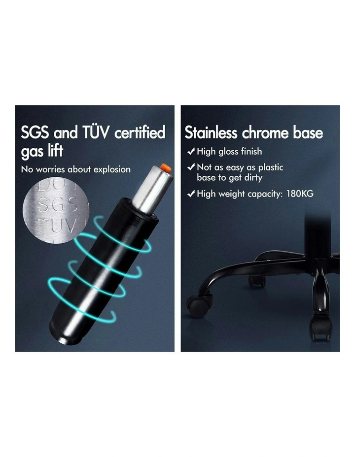 Footrest Executive Velvet Massage Office Chair in Grey image 7