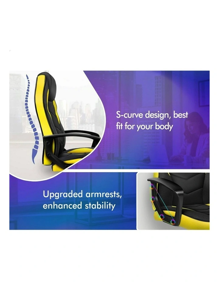 Office Executive Gaming Chair in Yellow image 2