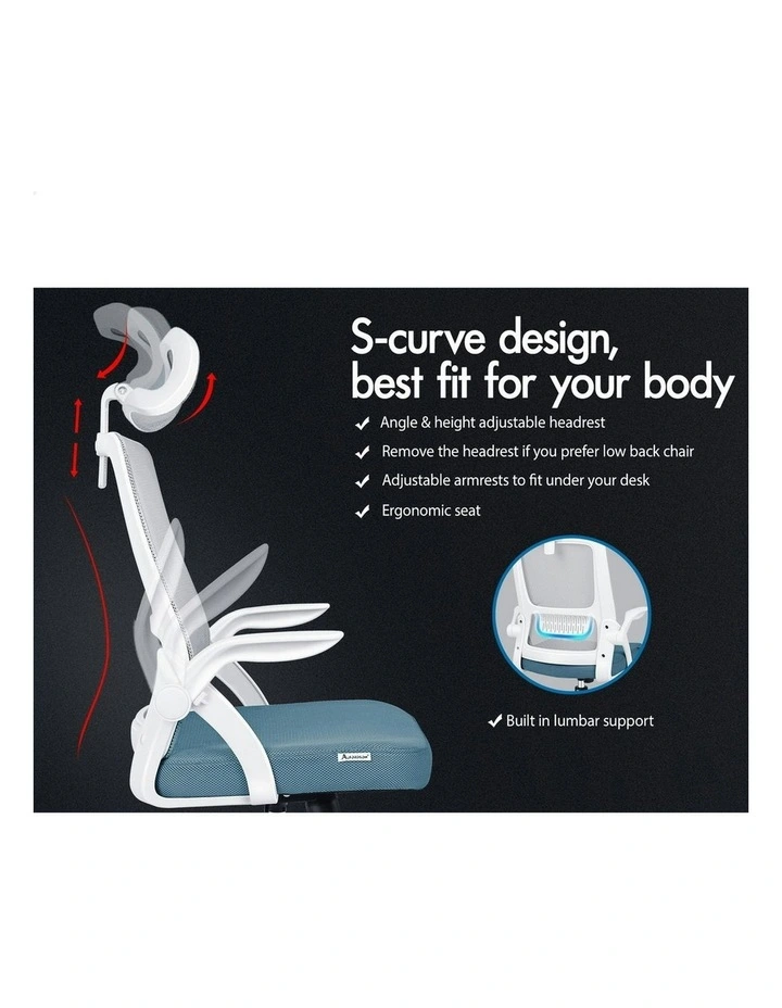 Mesh Office Chair in Blue/Grey image 2