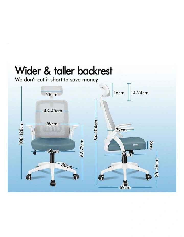 Mesh Office Chair in Blue/Grey image 6