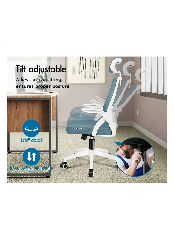 Mesh Office Chair in Blue & White image 4