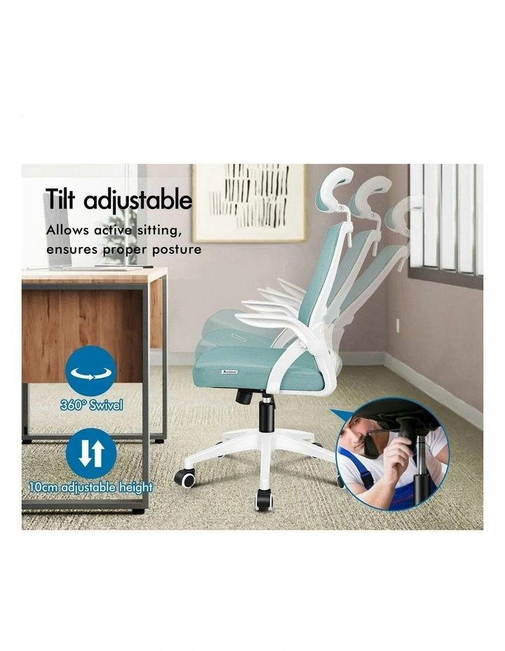 Mesh Office Chair in Cyan & White image 4